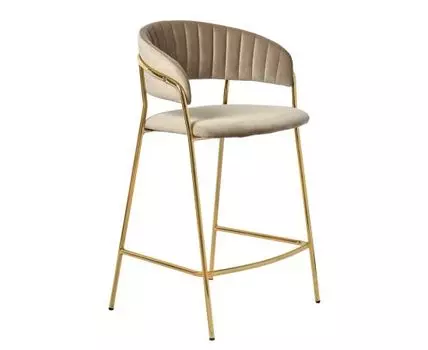 Стул полубарный Turin латте с золотыми ножками