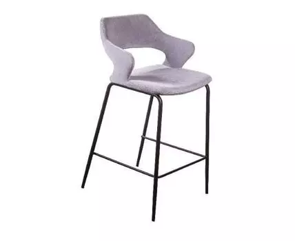 Стул полубарный Woddy, бархат серый