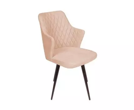 Стул поворотный на 360 градусов Hunt, бархат бежевый 5 / чёрный конус