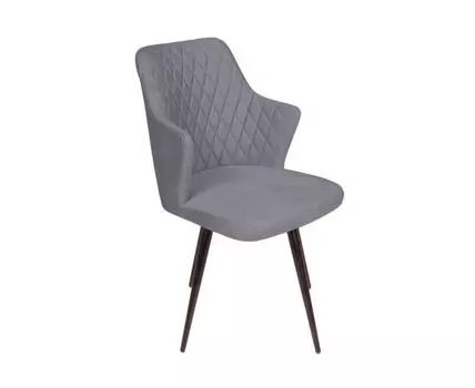 Стул поворотный на 360 градусов Hunt ромб, бархат серый 27 / чёрный конус