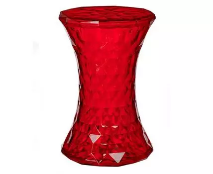 Стул-пуф Stone прозрачный красный