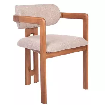 Стул Rich рогожка латте с ножками цвета орех