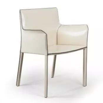 Стул с подлокотниками Barrie, кожа бежевый