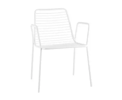 Стул с подлокотниками Дели металл белый