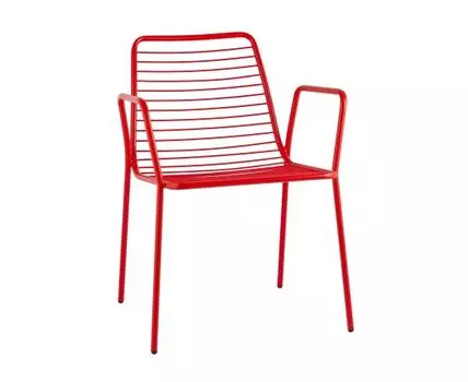 Стул с подлокотниками Дели металл красный