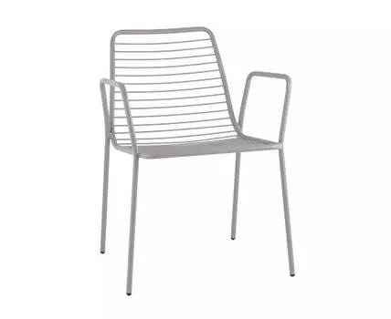 Стул с подлокотниками Дели металл серый