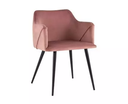 Стул с подлокотниками Джоэл велюр пыльно-розовый