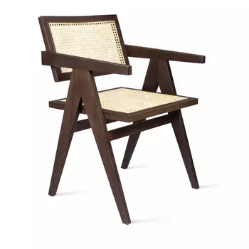 Стул с подлокотниками Franz, бук натуральный, лак темный орех