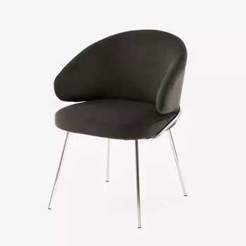 Стул с подлокотниками Garda, микровелюр графит, опоры хром