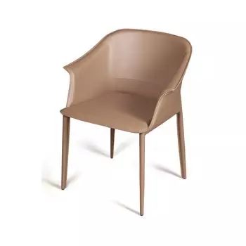 Стул с подлокотниками GIO, кожа хаки-тауп