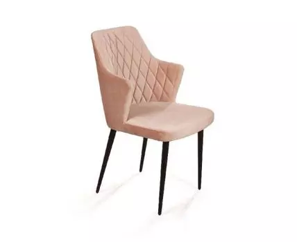 Стул с подлокотниками Hunt, бархат бежевый 5 / чёрный конус