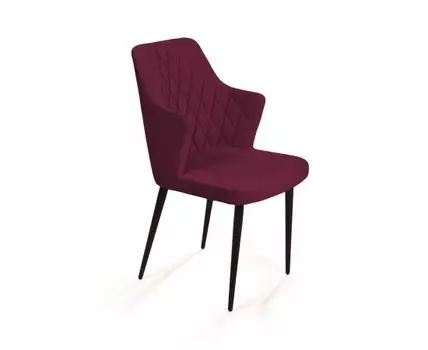 Стул с подлокотниками Hunt ромб, бархат красный 16 new / чёрный конус