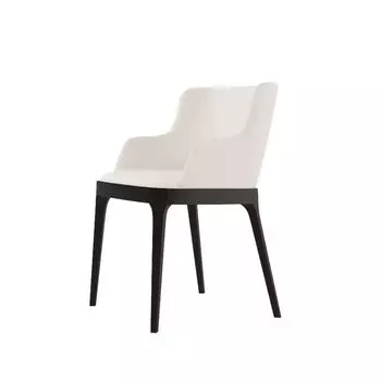 Стул с подлокотниками Magda без стежек, рогожка белый