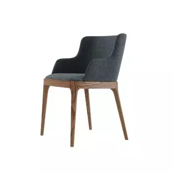 Стул с подлокотниками Magda без стежек, рогожка черный