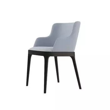 Стул с подлокотниками Magda без стежек, рогожка голубой