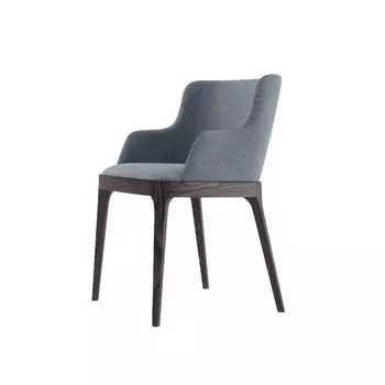 Стул с подлокотниками Magda без стежек, рогожка синий