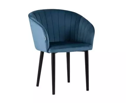 Стул с подлокотниками Нейтон велюр пыльно-синий