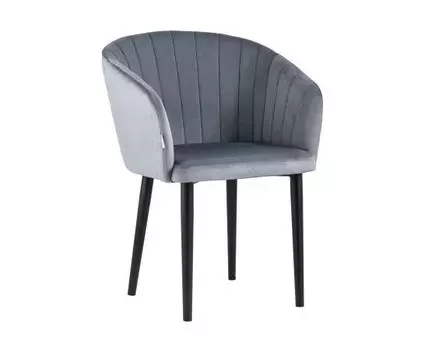 Стул с подлокотниками Нейтон велюр серый