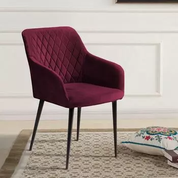 Стул с подлокотниками Robert, бархат винно-красный 16 new