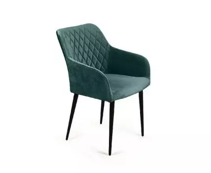 Стул с подлокотниками Robert, бархат зелёный 19
