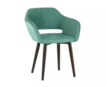 Стул с подлокотниками Саймон велюр морской