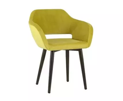 Стул с подлокотниками Саймон велюр золотистый