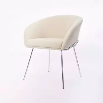 Стул с подлокотниками Tiffany, микровелюр бежевый, опоры хром