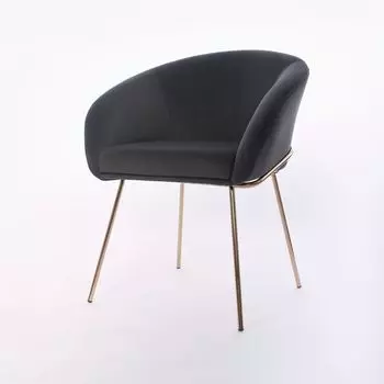 Стул с подлокотниками Tiffany, микровелюр графит, опоры золото