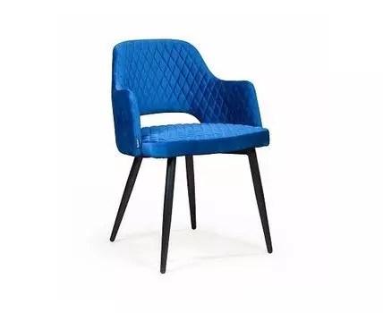 Стул с подлокотниками William,бархат кобальтовый