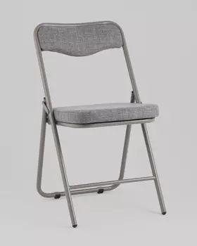 Стул складной Джонни рогожка серо-голубой каркас серый