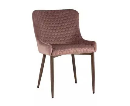 Стул Ститч Хани велюр пыльно-розовый ножки дерево