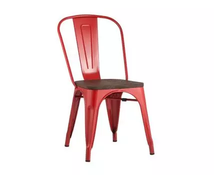 Стул TOLIX WOOD красный глянцевый