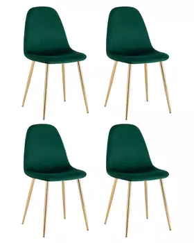 Стул Валенсия SN велюр зеленый золотые ножки набор 4 шт