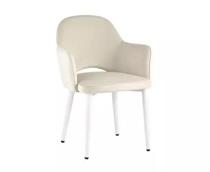 Стул Венера велюр кремовый ножки белые