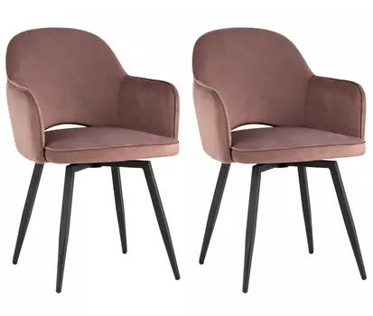 Стул Венера вращающийся, велюр пыльно-розовый NP (набор 2шт)