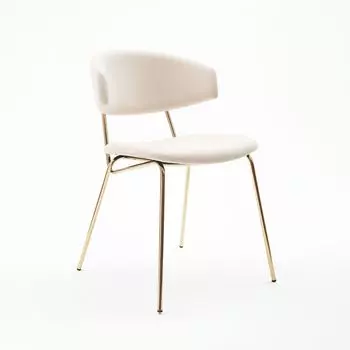 Стул Verdi, микровелюр бежевый, опоры золото