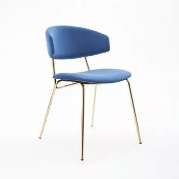 Стул Verdi, микровелюр синий, опоры золото