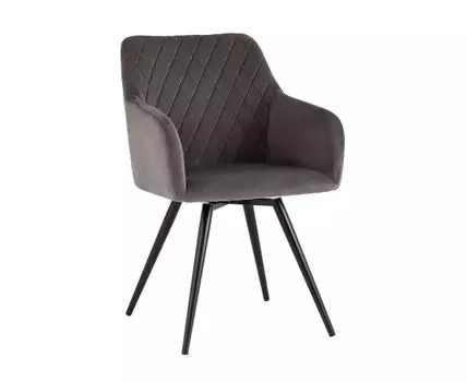 Стул вращающийся Дастин велюр тёмно-серый