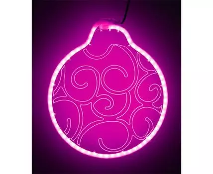 Светодиодная Фигура Шар 30 x 30 см Розовая, Гибкий Неон и Акрилайт, IP54