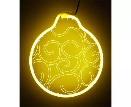 Светодиодная Фигура Шар 30 x 30 см Желтая, Гибкий Неон и Акрилайт, IP54