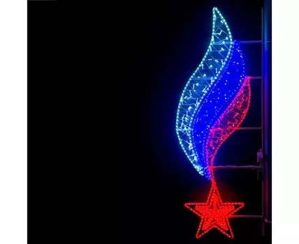 Светодиодная Консоль Звезда с Российским Флагом 60 х 200 см, Триколор, 220В
