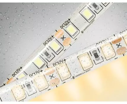 Светодиодная лента 2835 120Led, 9.6W m, 12V IP65 3000K 5m,кратность резки 25mm Ambrella Light GS