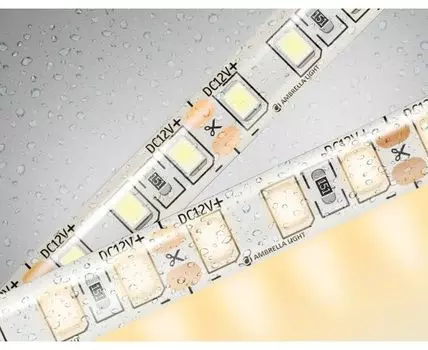 Светодиодная лента 2835 120Led, 9.6W m, 12V IP65 3000K 5m,кратность резки 25mm Ambrella Light GS