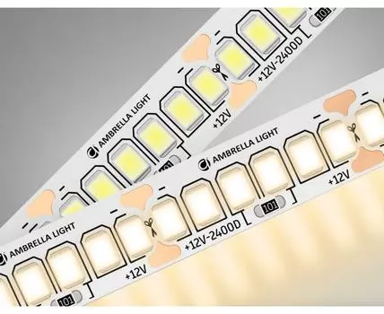 Светодиодная лента 2835 240Led, 17W m, 12V IP20 3000K 5m,кратность резки 25mm Ambrella Light GS