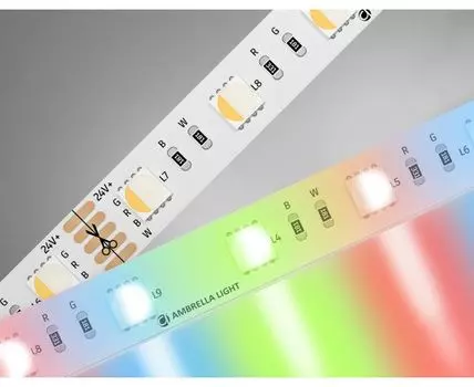 Светодиодная лента 5050 60Led, 10W m, 24V IP20 RGBW+3000K 5m Ambrella Light GS