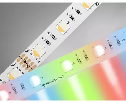 Светодиодная лента 5050 60Led, 10W m, 24V IP20 RGBW+6500K 5m Ambrella Light GS