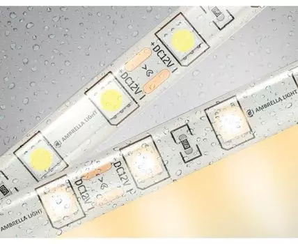 Светодиодная лента 5050 60Led, 14.4W m, 12V IP65 3000K 5m Ambrella Light GS