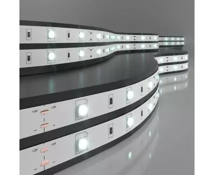 Светодиодная лента Лента светодиодная 12V 7,2W 30Led 5050 IP20 холодный белый, 5м