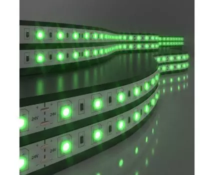 Светодиодная лента Лента светодиодная 24V 14,4W 60Led 5050 IP20 зелёный, 5м