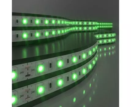 Светодиодная лента Лента светодиодная 24V 14,4W 60Led 5050 IP65 зеленый, 5м